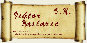 Viktor Maslarić vizit kartica
